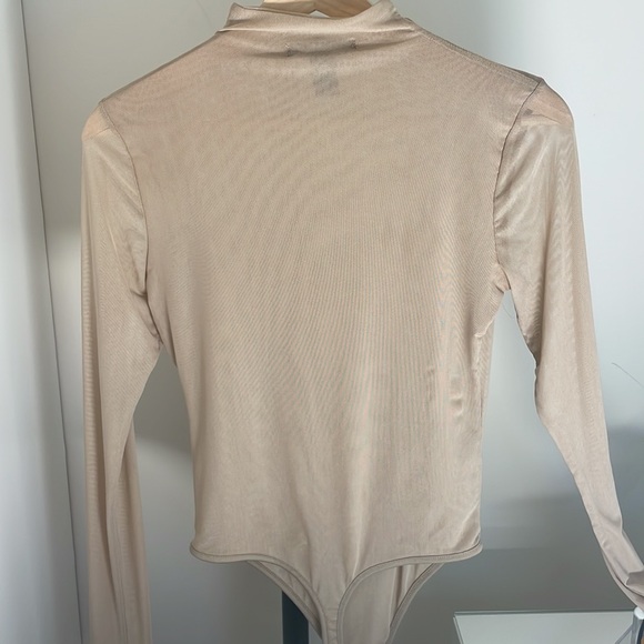 Forever 21 sheer long sleeve turtle neck thong bodysuit - Picture 2 of 3
